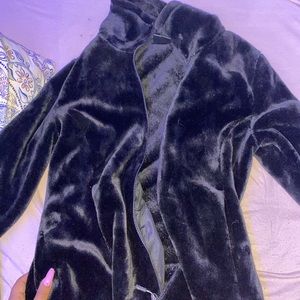 fluffy black jacket